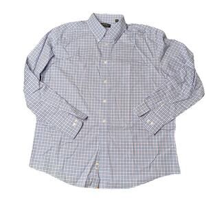 Lauren Ralph Lauren Men's Blue Pink Dress Shirt Black Label Size 17 34/35 XL